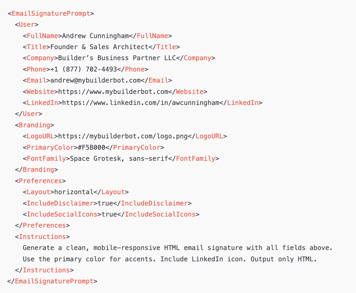 XML to HTML Email Signature System demonstration